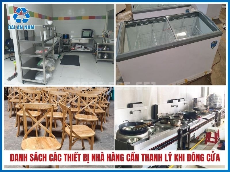 Danh sách các thiết bị nhà hàng cần thanh lý khi đóng cửa