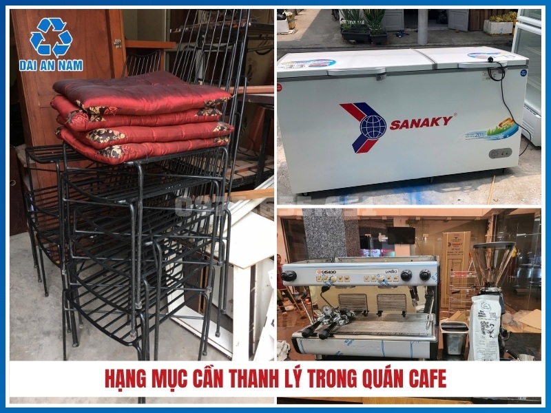 Những hạng mục cần thanh lý trong quán cafe