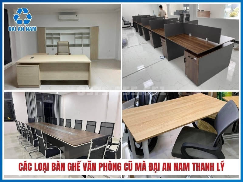 Các loại bàn ghế văn phòng cũ mà Đại An Nam thanh lý