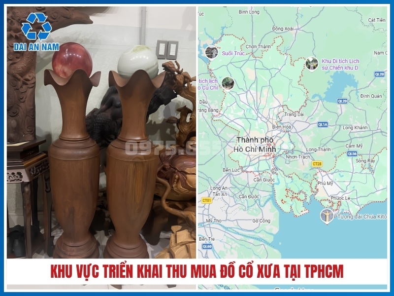 Khu vực triển khai thu mua đồ cổ xưa tại TPHCM