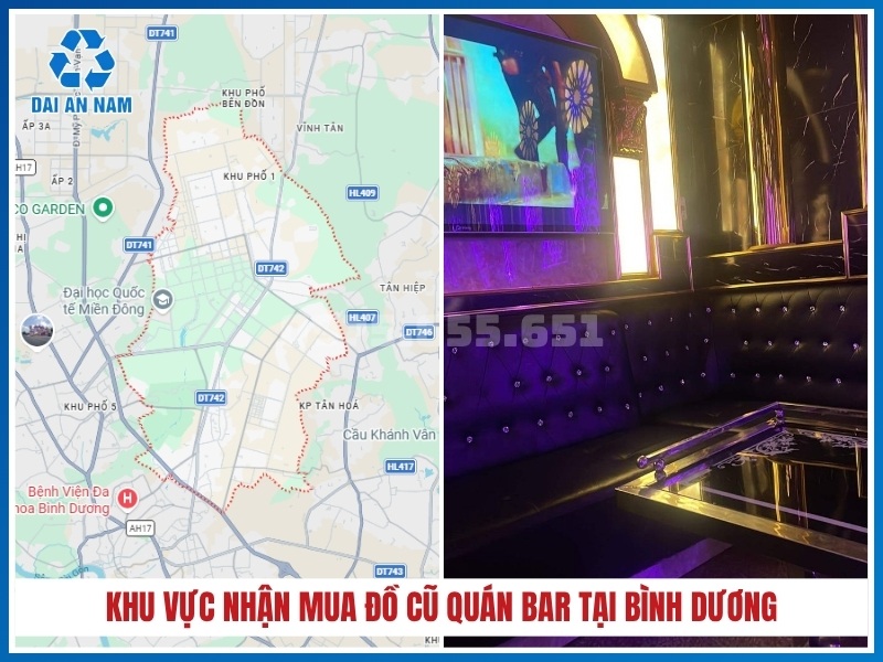 Khu vực nhận mua đồ cũ quán bar tại Bình Dương