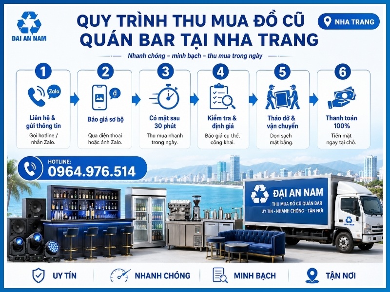 Quy trình thu mua đồ cũ quán bar tại Nha Trang chuyên nghiệp