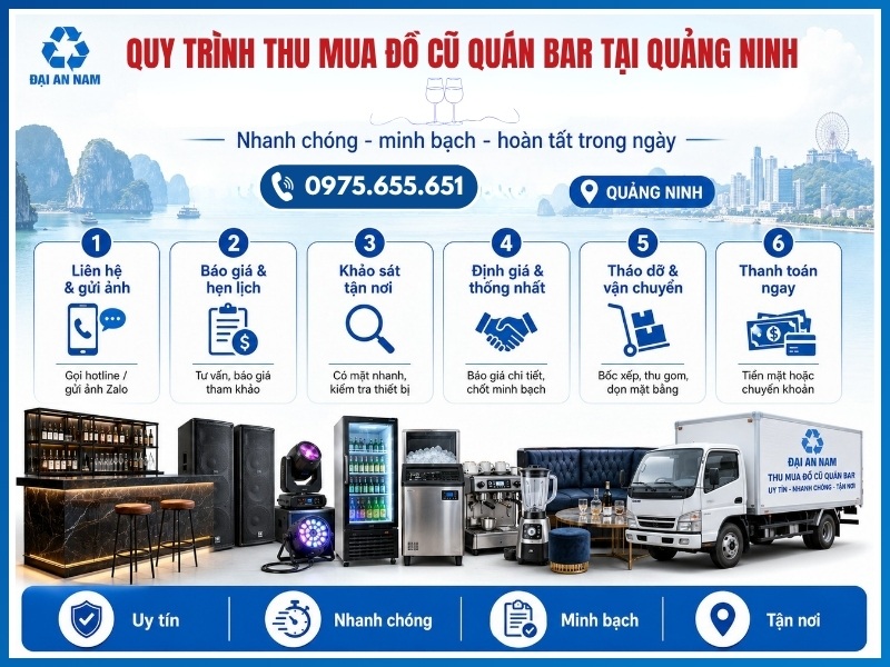 Quy trình thu mua đồ cũ quán bar tại Quảng Ninh