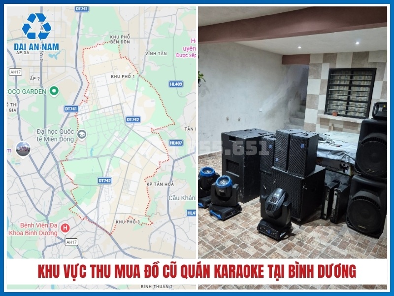 Khu vực thu mua đồ cũ quán karaoke tại Bình Dương