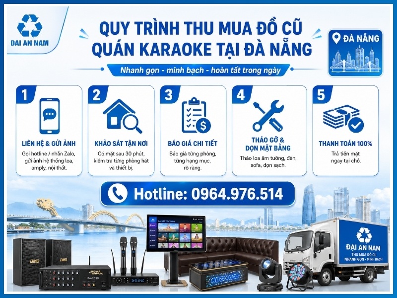 Quy trình 5 bước thu mua đồ cũ quán karaoke tại Đà Nẵng