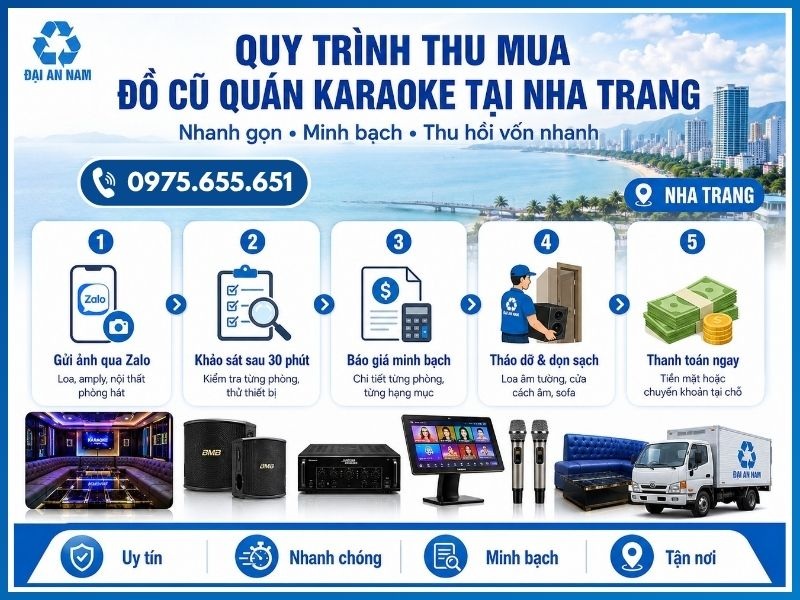 Quy trình 5 bước thu mua đồ cũ quán karaoke tại Nha Trang