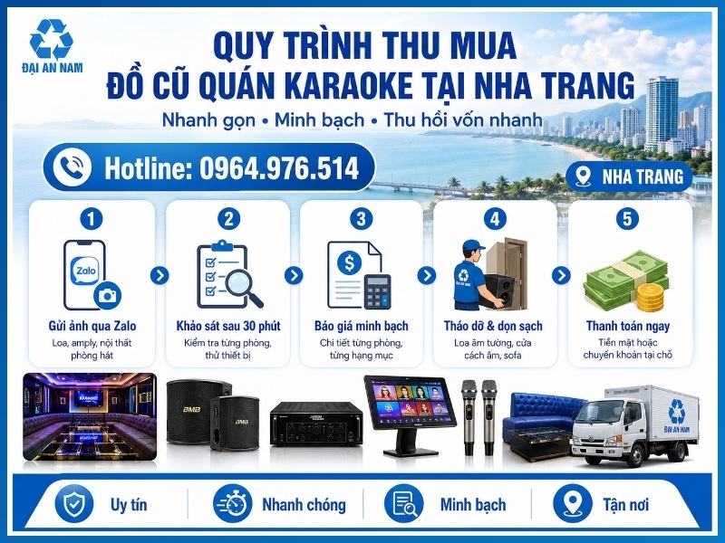 Quy trình 5 bước thu mua đồ cũ quán karaoke tại Nha Trang