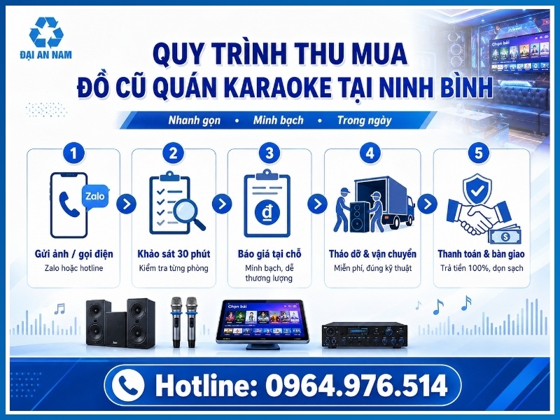Quy trình 5 bước thu mua đồ cũ quán karaoke tại Ninh Bình