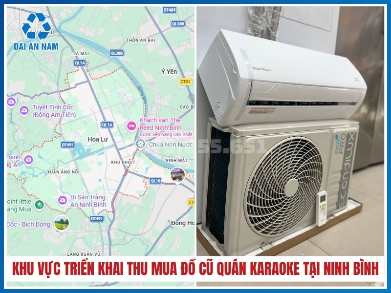 Khu vực triển khai thu mua đồ cũ quán karaoke tại Ninh Bình