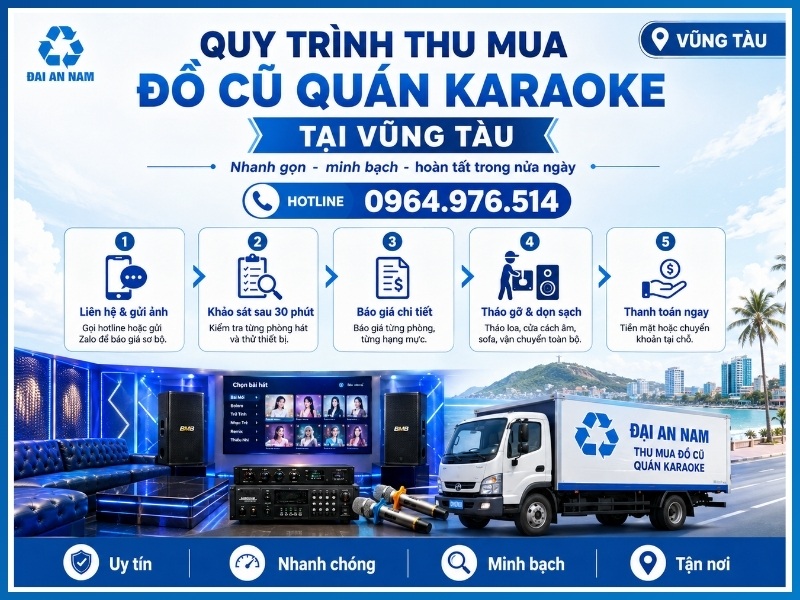 Quy trình 5 bước thu mua đồ cũ quán karaoke tại Vũng Tàu