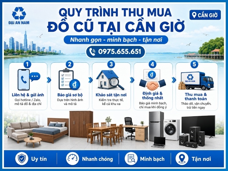 Quy trình 5 bước thu mua đồ cũ tại Cần Giờ