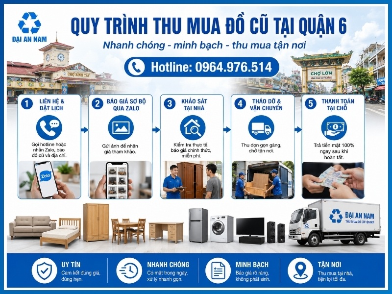 5 bước thu mua đồ cũ chuyên nghiệp tại Quận 6
