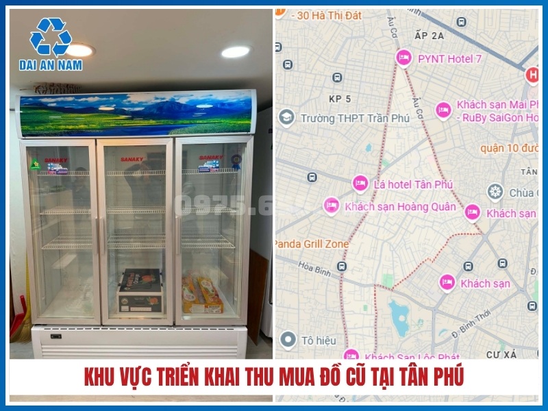 Khu vực triển khai thu mua đồ cũ tại Tân Phú