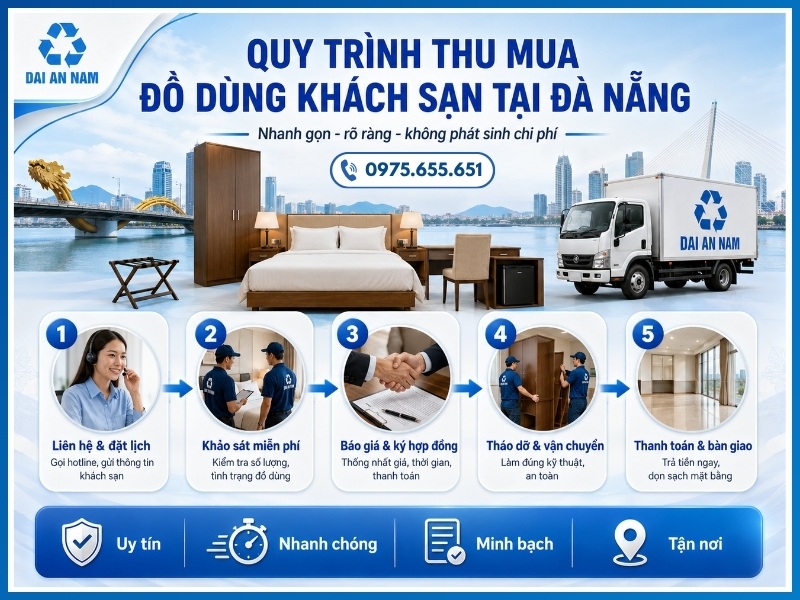 Quy trình 5 bước thu mua đồ dùng khách sạn tại Đà Nẵng