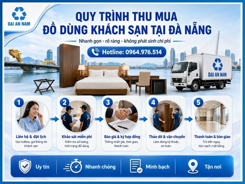 Quy trình 5 bước thu mua đồ dùng khách sạn tại Đà Nẵng