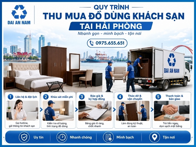 Quy trình thu mua đồ dùng khách sạn tại Hải Phòng gồm mấy bước?