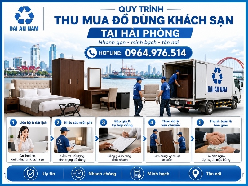Quy trình thu mua đồ dùng khách sạn tại Hải Phòng gồm mấy bước?