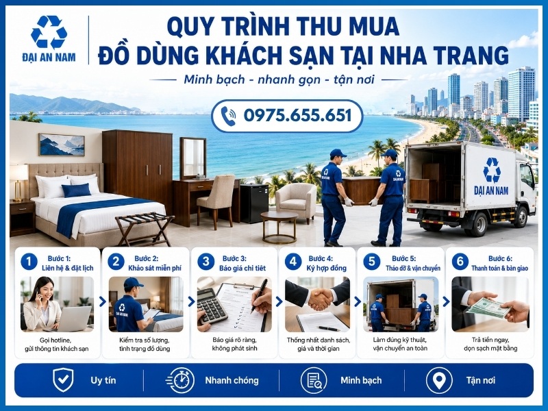 6 bước thu mua đồ dùng khách sạn tại Nha Trang