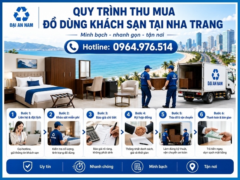 6 bước thu mua đồ dùng khách sạn tại Nha Trang