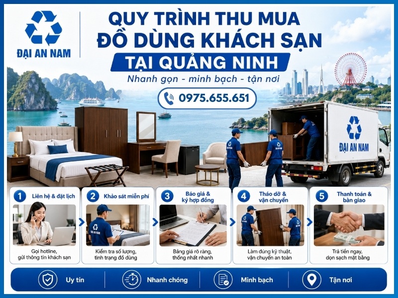 Quy trình thu mua đồ dùng khách sạn tại Quảng Ninh
