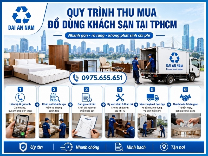 Quy trình 6 bước thu mua đồ dùng khách sạn tại TPHCM