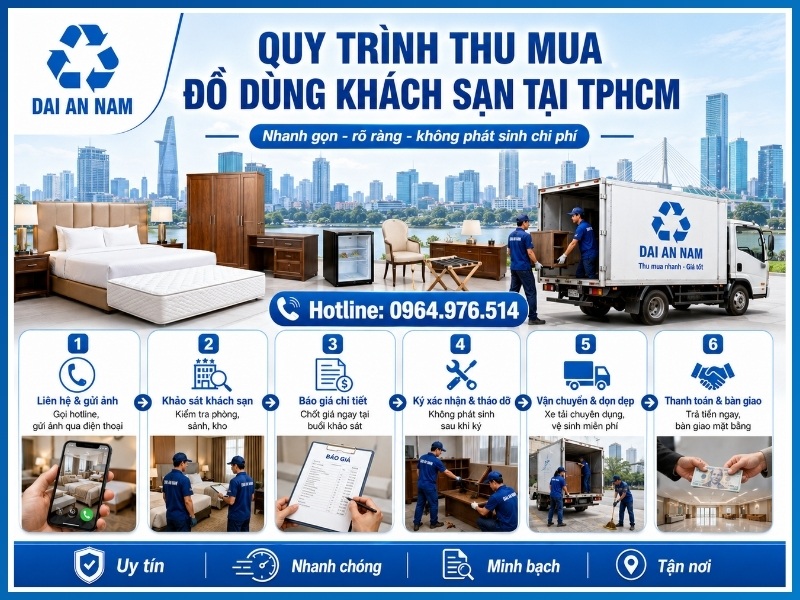 Quy trình 6 bước thu mua đồ dùng khách sạn tại TPHCM
