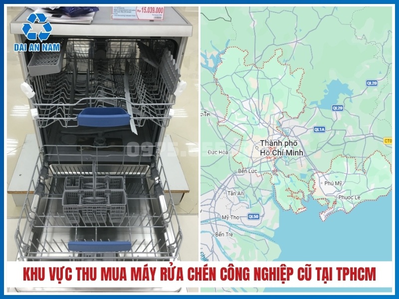 Khu vực triển khai thu mua máy rửa chén công nghiệp cũ tại TPHCM