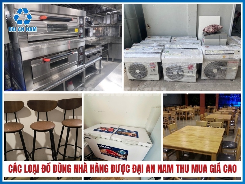 Các loại đồ dùng nhà hàng được Đại An Nam thu mua giá cao