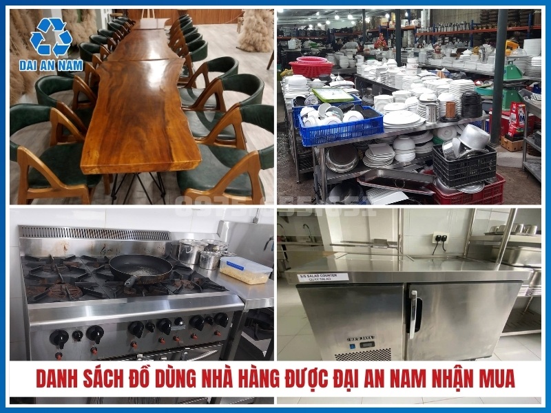 Danh sách đồ dùng nhà hàng được Đại An Nam nhận mua