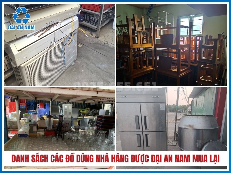 Danh sách các đồ dùng nhà hàng được Đại An Nam mua lại