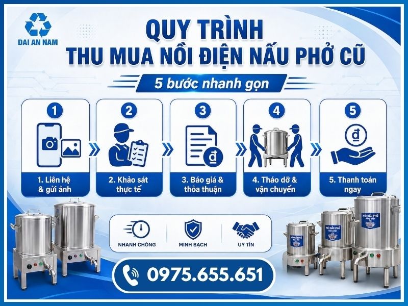 Quy trình 5 bước thu mua nồi điện nấu phở cũ