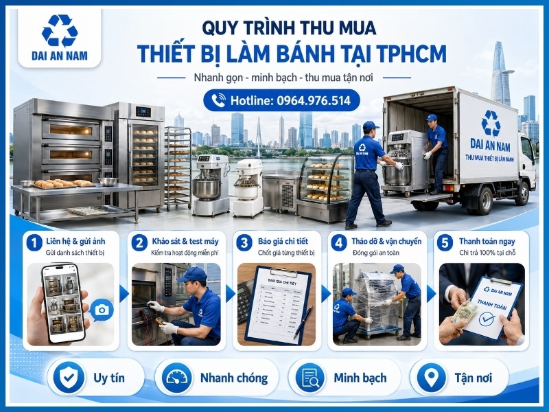 Quy trình thu mua thiết bị làm bánh của Đại An Nam