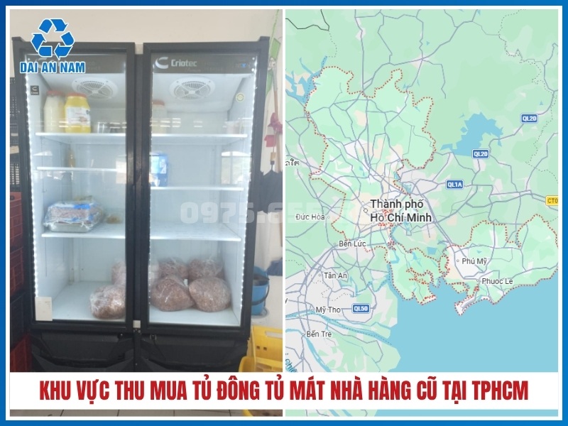 Khu vực thu mua tủ đông tủ mát nhà hàng cũ tại TPHCM