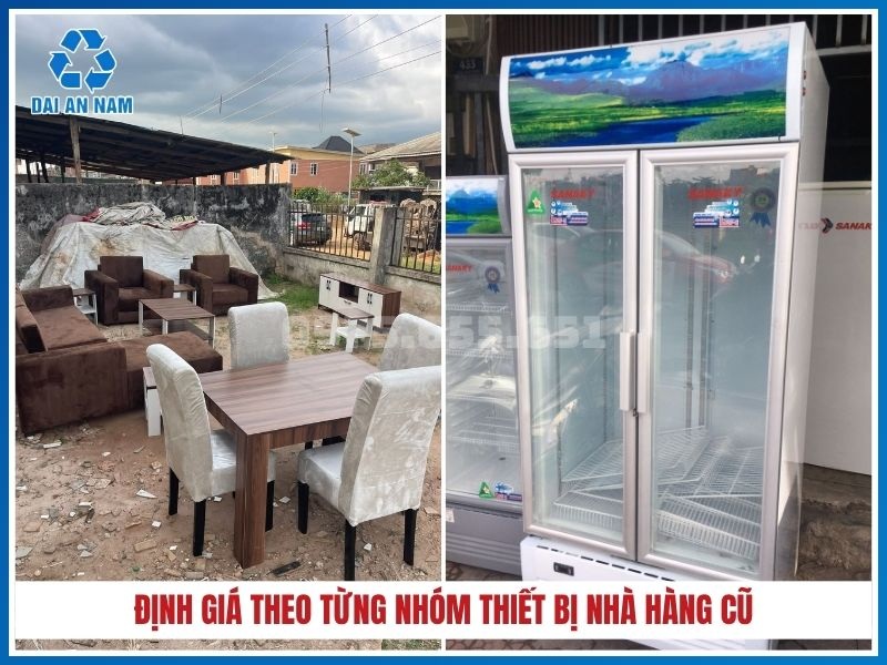 Định giá theo từng nhóm thiết bị nhà hàng cũ